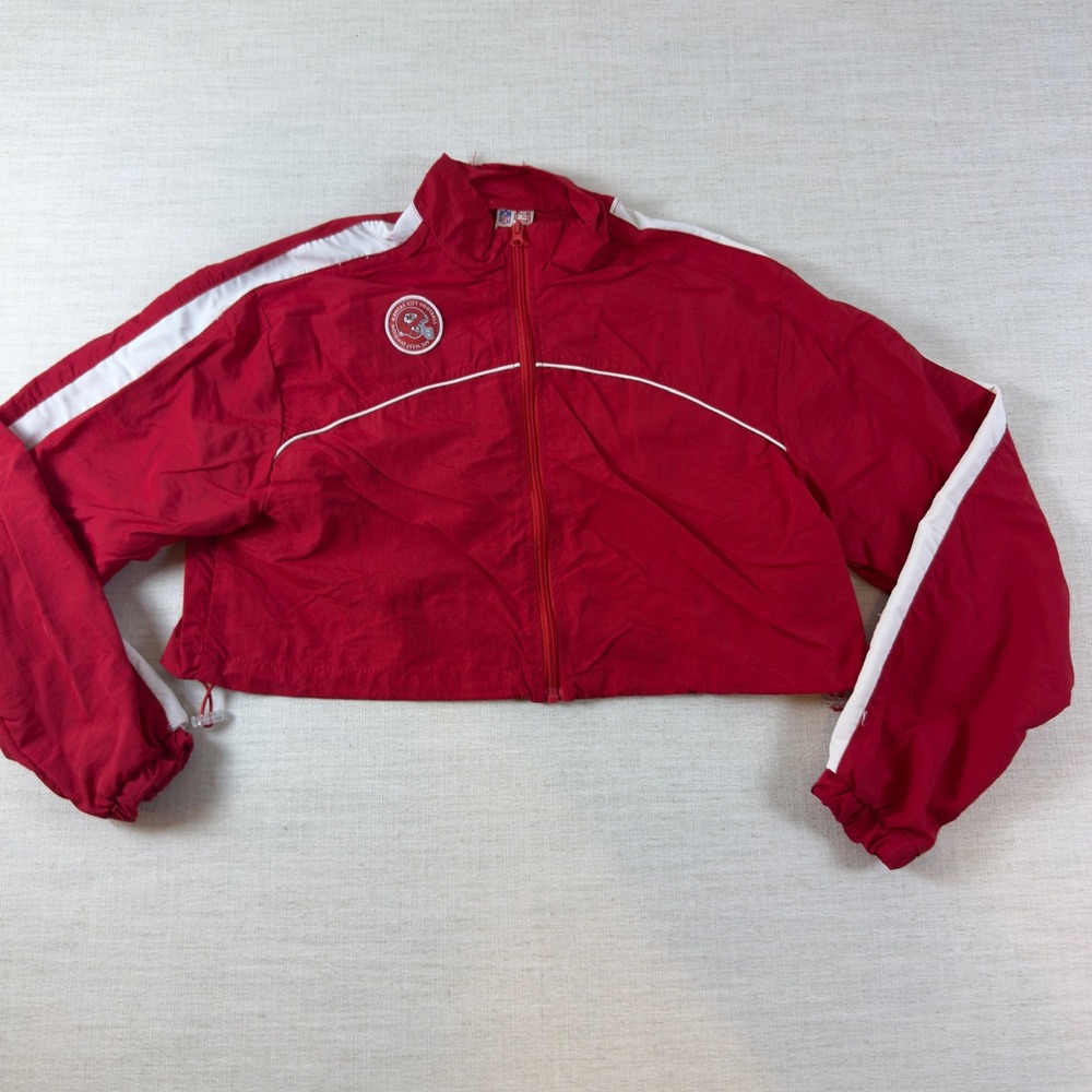 Kansas City Chiefs Windbreaker Womens S Red Cropped Jacket NFL Ultra Game